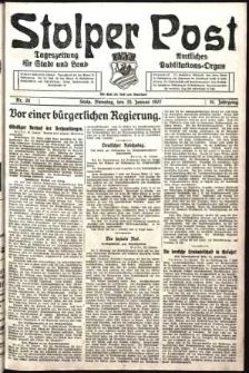 Stolper Post. Tageszeitung für Stadt und Land Nr. 20/1927