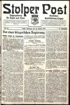 Stolper Post. Tageszeitung f&uuml;r Stadt und Land Nr. 20/1927