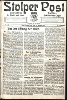 Stolper Post. Tageszeitung f&uuml;r Stadt und Land Nr. 22/1927