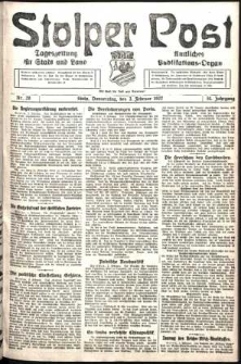 Stolper Post. Tageszeitung für Stadt und Land Nr. 28/1927