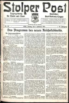 Stolper Post. Tageszeitung für Stadt und Land Nr. 29/1927