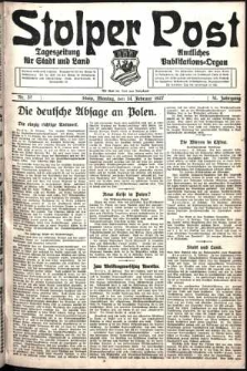 Stolper Post. Tageszeitung für Stadt und Land Nr. 37/1927