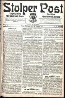 Stolper Post. Tageszeitung f&uuml;r Stadt und Land Nr. 39/1927