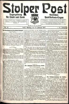 Stolper Post. Tageszeitung für Stadt und Land Nr. 43/1927