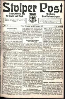 Stolper Post. Tageszeitung für Stadt und Land Nr. 44/1927