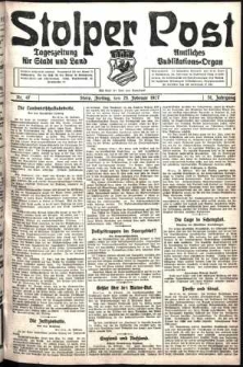 Stolper Post. Tageszeitung f&uuml;r Stadt und Land Nr. 47/1927