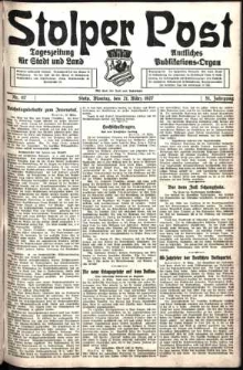 Stolper Post. Tageszeitung für Stadt und Land Nr. 67/1927