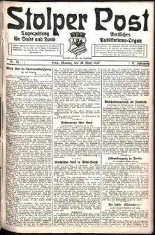 Stolper Post. Tageszeitung für Stadt und Land Nr. 73/1927