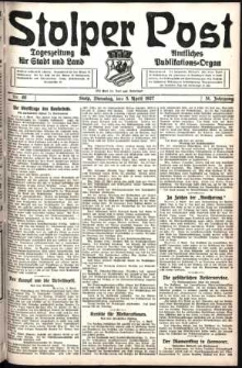 Stolper Post. Tageszeitung f&uuml;r Stadt und Land Nr. 80/1927