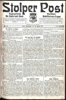 Stolper Post. Tageszeitung für Stadt und Land Nr. 87/1927