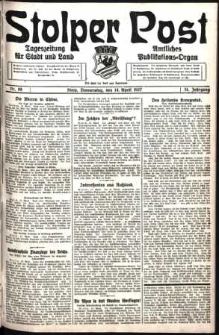 Stolper Post. Tageszeitung für Stadt und Land Nr. 88/1927