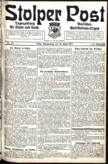 Stolper Post. Tageszeitung f&uuml;r Stadt und Land Nr. 92/1927