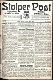Stolper Post. Tageszeitung für Stadt und Land Nr. 95/1927