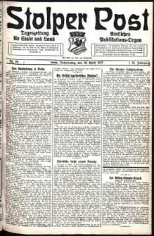 Stolper Post. Tageszeitung f&uuml;r Stadt und Land Nr. 98/1927