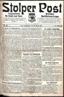 Stolper Post. Tageszeitung für Stadt und Land Nr. 100/1927