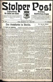Stolper Post. Tageszeitung f&uuml;r Stadt und Land Nr. 106/1927