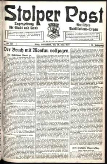 Stolper Post. Tageszeitung f&uuml;r Stadt und Land Nr. 123/1927