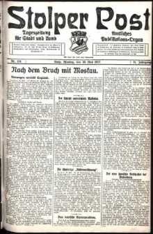 Stolper Post. Tageszeitung f&uuml;r Stadt und Land Nr. 124/1927