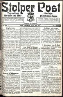 Stolper Post. Tageszeitung f&uuml;r Stadt und Land Nr. 129/1927