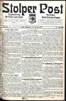 Stolper Post. Tageszeitung f&uuml;r Stadt und Land Nr. 140/1927