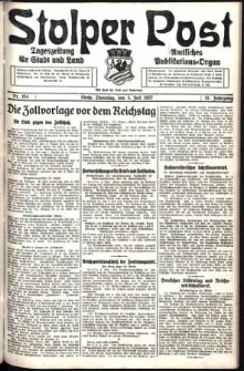 Stolper Post. Tageszeitung für Stadt und Land Nr. 154/1927