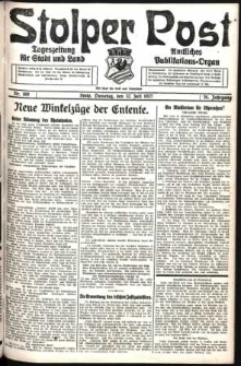 Stolper Post. Tageszeitung f&uuml;r Stadt und Land Nr. 160/1927