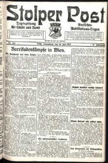 Stolper Post. Tageszeitung f&uuml;r Stadt und Land Nr. 164/1927