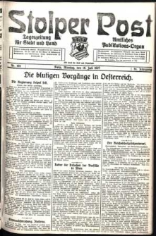 Stolper Post. Tageszeitung f&uuml;r Stadt und Land Nr. 165/1927