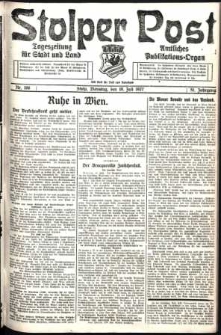 Stolper Post. Tageszeitung f&uuml;r Stadt und Land Nr. 166/1927