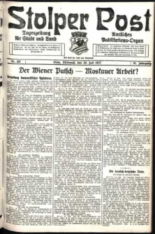 Stolper Post. Tageszeitung f&uuml;r Stadt und Land Nr. 167/1927