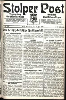Stolper Post. Tageszeitung f&uuml;r Stadt und Land Nr. 170/1927