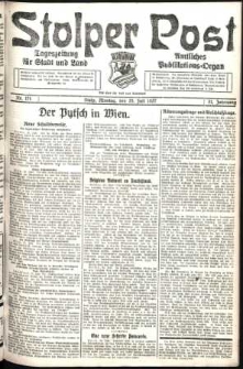 Stolper Post. Tageszeitung f&uuml;r Stadt und Land Nr. 171/1927