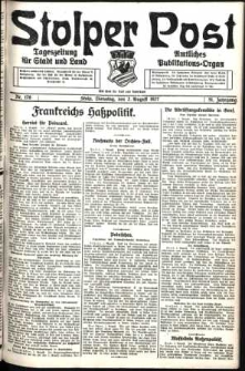 Stolper Post. Tageszeitung f&uuml;r Stadt und Land Nr. 178/1927