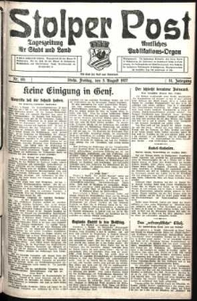 Stolper Post. Tageszeitung für Stadt und Land Nr. 181/1927