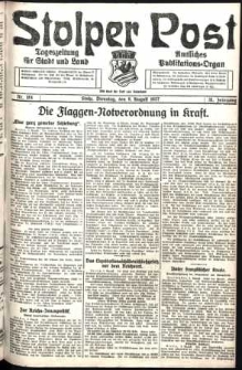 Stolper Post. Tageszeitung für Stadt und Land Nr. 184/1927