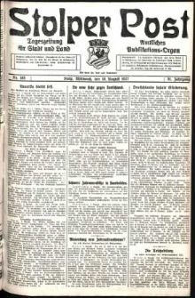 Stolper Post. Tageszeitung für Stadt und Land Nr. 185/1927