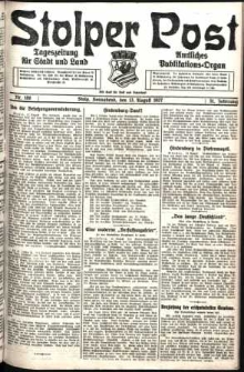 Stolper Post. Tageszeitung für Stadt und Land Nr. 188/1927