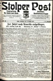 Stolper Post. Tageszeitung für Stadt und Land Nr. 189/1927