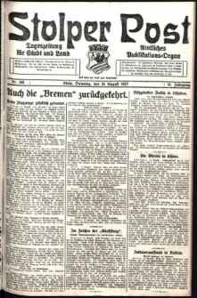 Stolper Post. Tageszeitung für Stadt und Land Nr. 190/1927