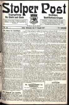 Stolper Post. Tageszeitung für Stadt und Land Nr. 191/1927