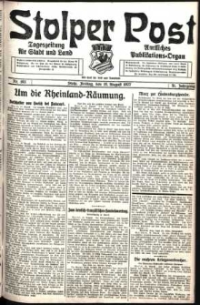 Stolper Post. Tageszeitung für Stadt und Land Nr. 193/1927