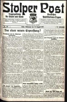 Stolper Post. Tageszeitung f&uuml;r Stadt und Land Nr. 197/1927