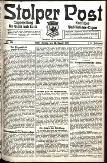 Stolper Post. Tageszeitung für Stadt und Land Nr. 199/1927