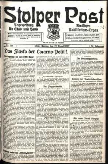 Stolper Post. Tageszeitung für Stadt und Land Nr. 201/1927