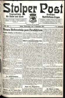 Stolper Post. Tageszeitung für Stadt und Land Nr. 204/1927