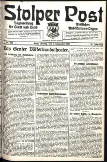 Stolper Post. Tageszeitung für Stadt und Land Nr. 205/1927