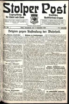 Stolper Post. Tageszeitung f&uuml;r Stadt und Land Nr. 206/1927