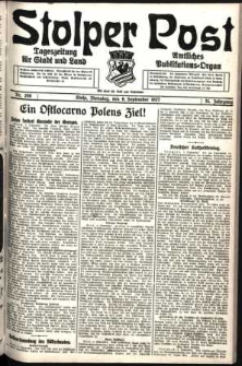 Stolper Post. Tageszeitung f&uuml;r Stadt und Land Nr. 208/1927