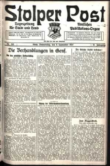 Stolper Post. Tageszeitung für Stadt und Land Nr. 210/1927