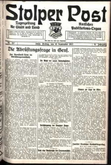 Stolper Post. Tageszeitung für Stadt und Land Nr. 217/1927